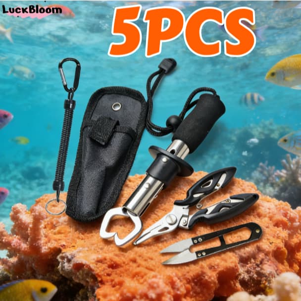 Conjunto de 5 peças de alicates de pesca, braçadeira de peixe, conjunto de 5 peças