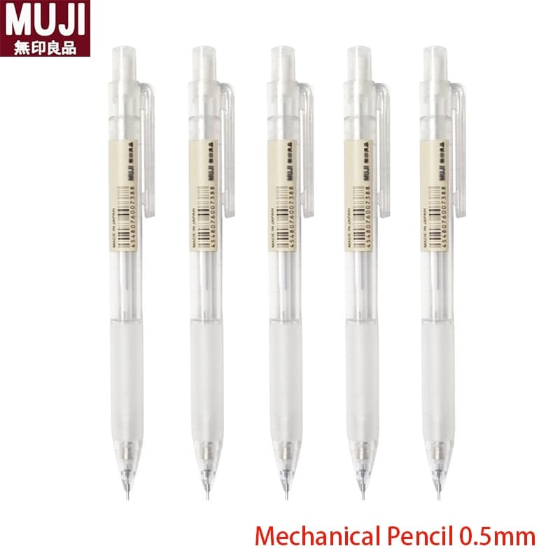2Pcs Japão MUJI Lápis Mecânico 0.5mm 2B/HB Cor Clara