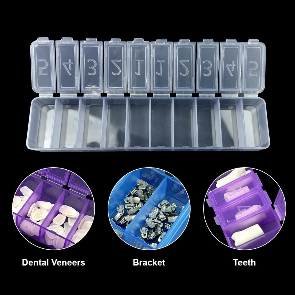 1 Pçs Caixa De Armazenamento Dental De Plástico 10 Slot Odontologia Multifuncional Compartimento Organizador Multi Grade