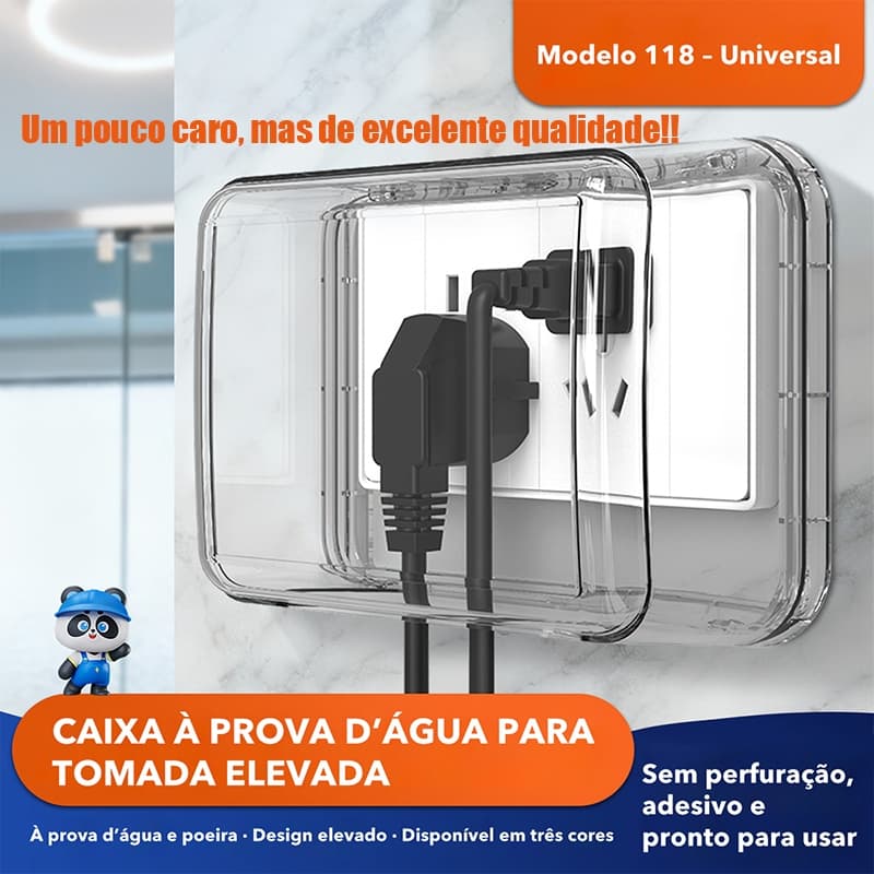 Caixa protetora transparente à prova d’água para tomadas e interruptores de banheiro, com material durável
