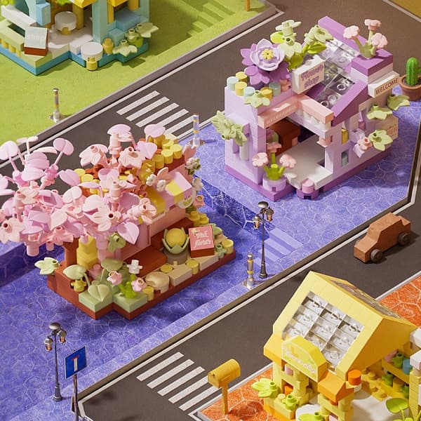 Arquitetura Moderna Vista De Rua mini Casa Modelo Série Blocos De Construção Brinquedos Presente