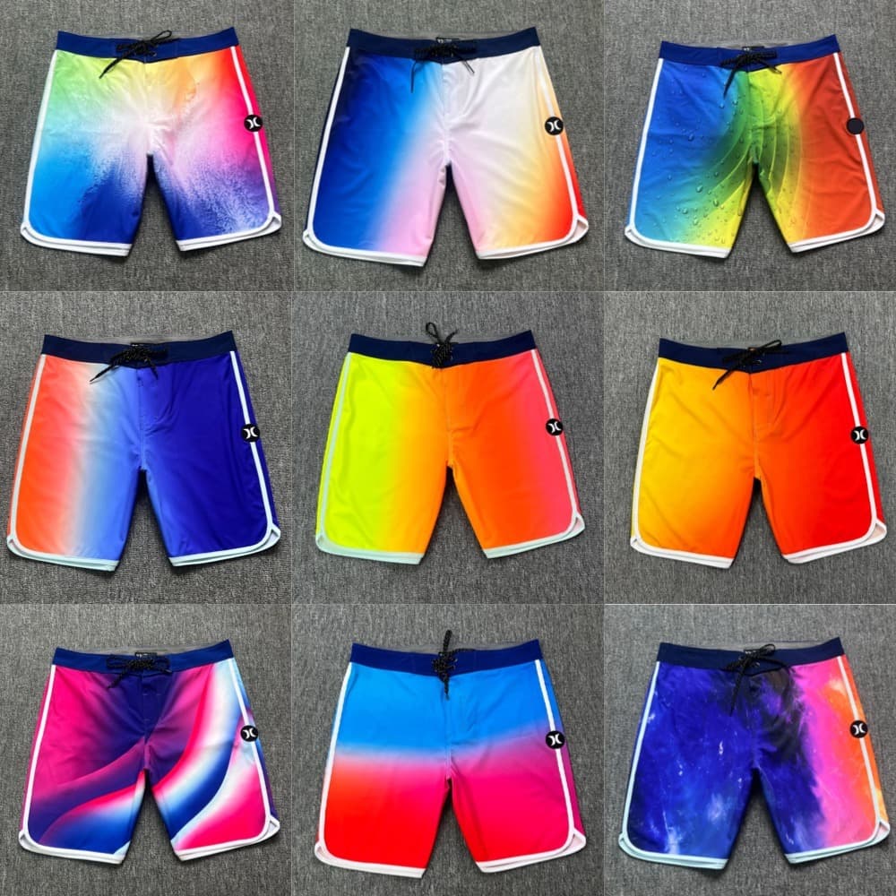Shorts Masculino Colorido De Natação E Praia Masculinos Clássicos – Bermudas De Surf Phantom À Prova D'água De Secagem R
