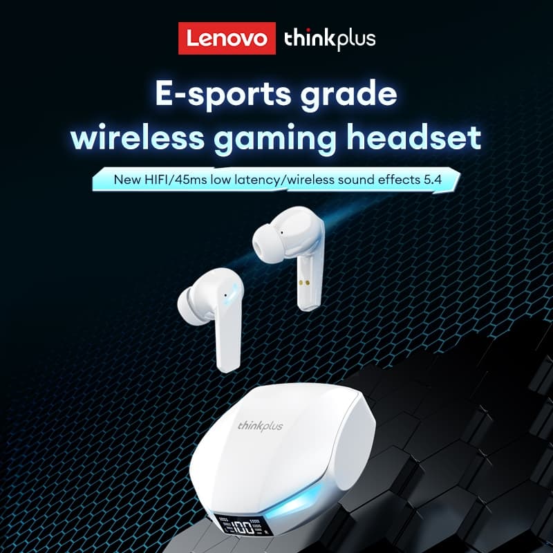 Fones de Ouvido Bluetooth Lenovo XT53 com Display de Bateria, Som HiFi, Cancelamento de Ruído e Design Resistente à Água
