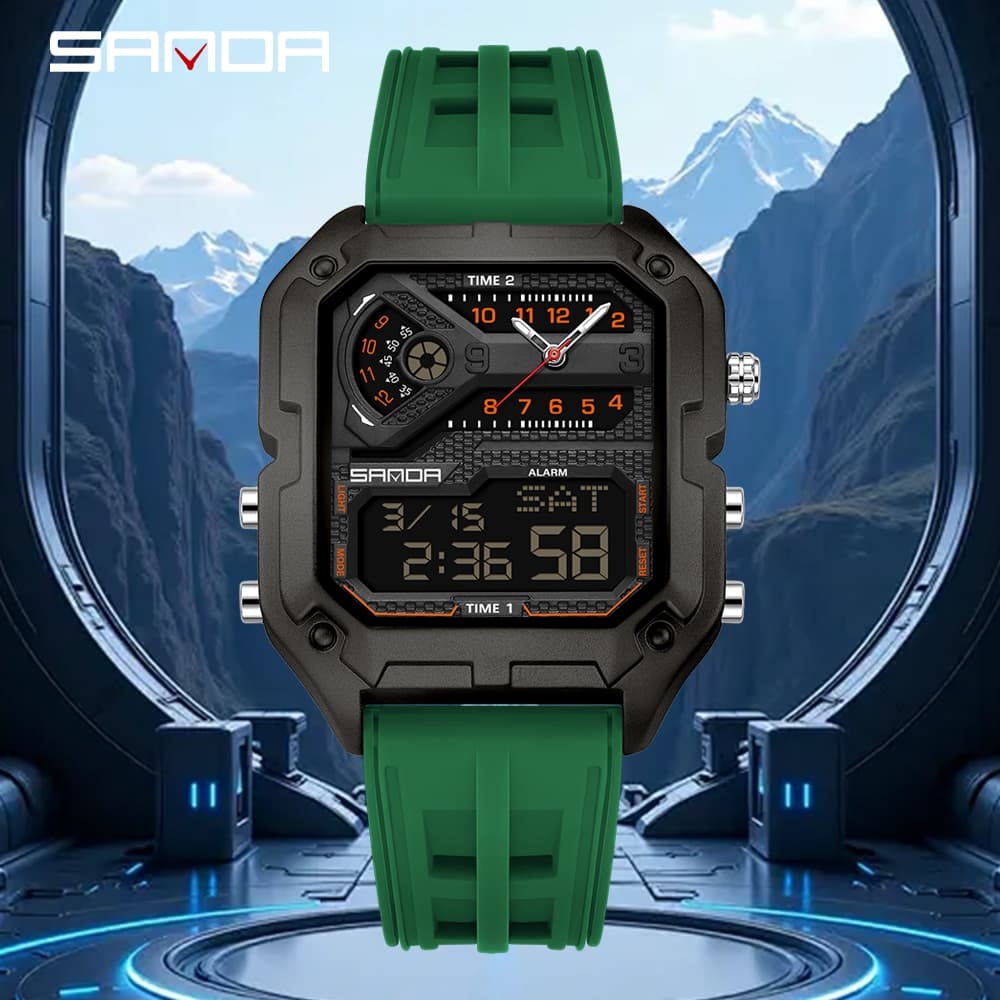 Sanda 6278 Relógio Masculino De Luxo À Prova D'água Esportes Ao Ar Livre Despertador Multi Funcional Moda Eletrônico-43