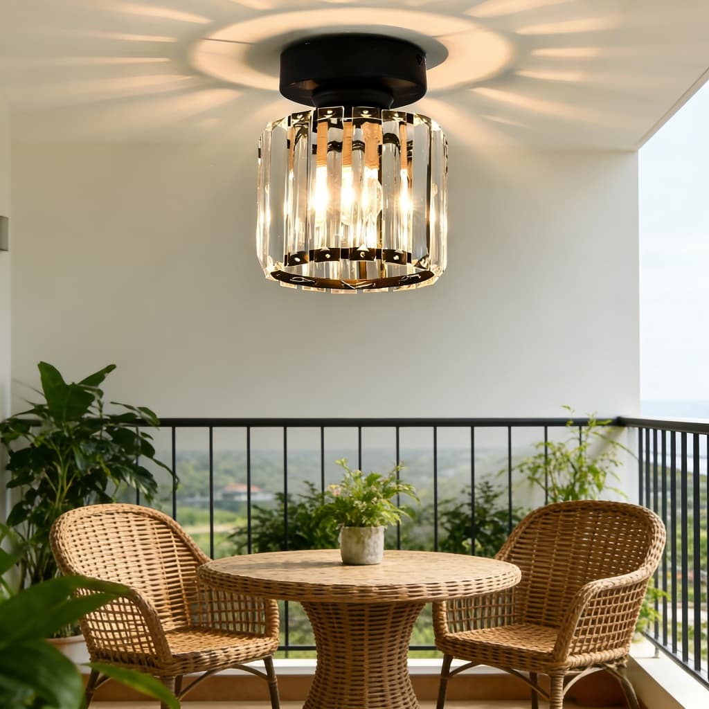 Luminária de Teto Cristal Moderna | Luxuoso | Corredor/Varanda | Adaptável a E27