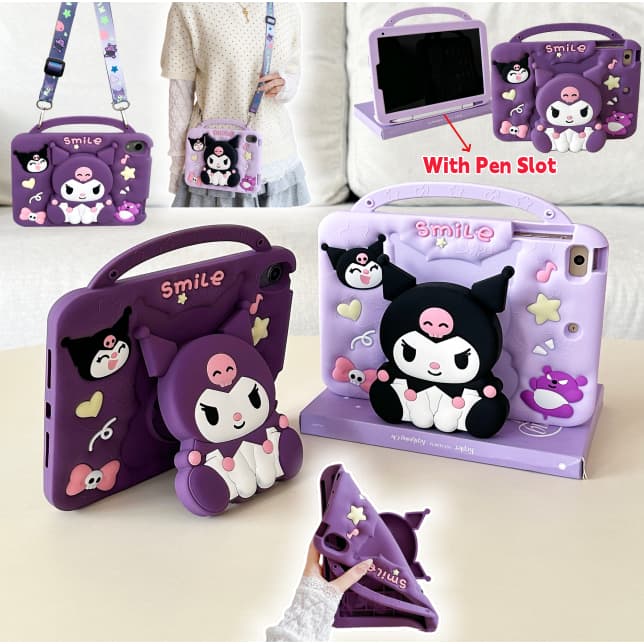 Suporte Dobrável Kuromi Tablet Caso Para Samsung Galaxy Tab A9 X110 X115 X117 8.7 A9plus X210 X216B X218U A8 S6lite A7Li