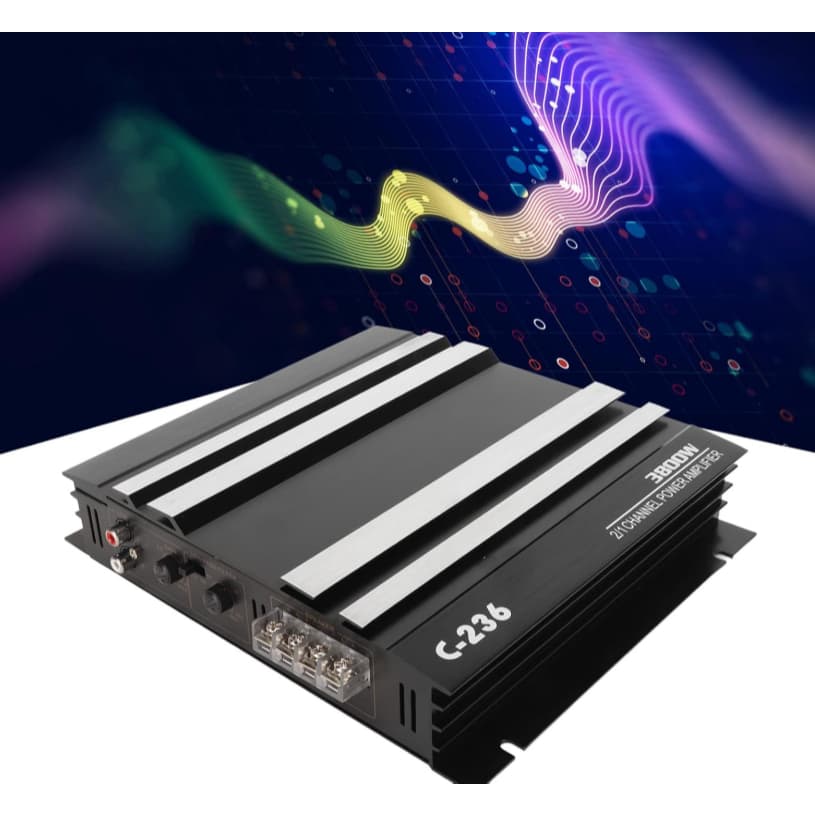 Amplificador de áudio universal de 12V para carro, 3800W, em liga de alumínio, com sensibilidade de 90dB e rápida dissip