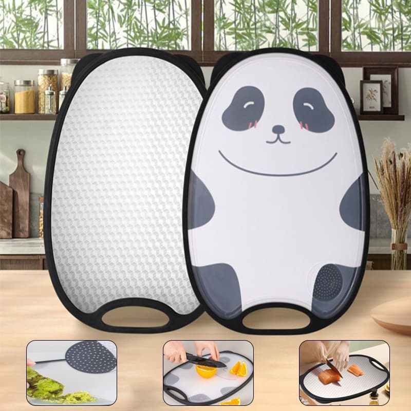 Tábua de Corte Panda Dupla Face De Titânio Premium-Aço Inoxidável De Qualidade Alimentar Para Cozinha E Sala De Jantar