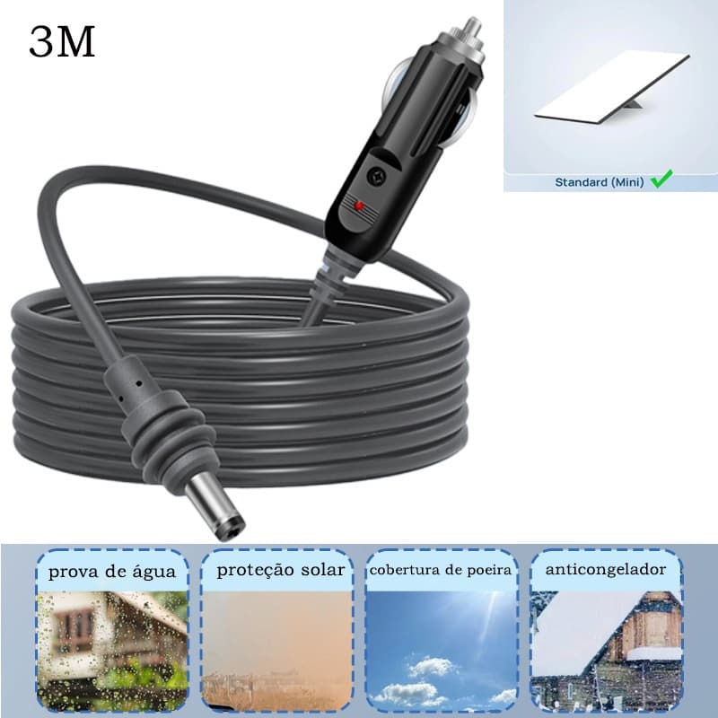 Cabo 12v/24v Carregador Para Starlink Mini Cinzeiro 3 Metros
