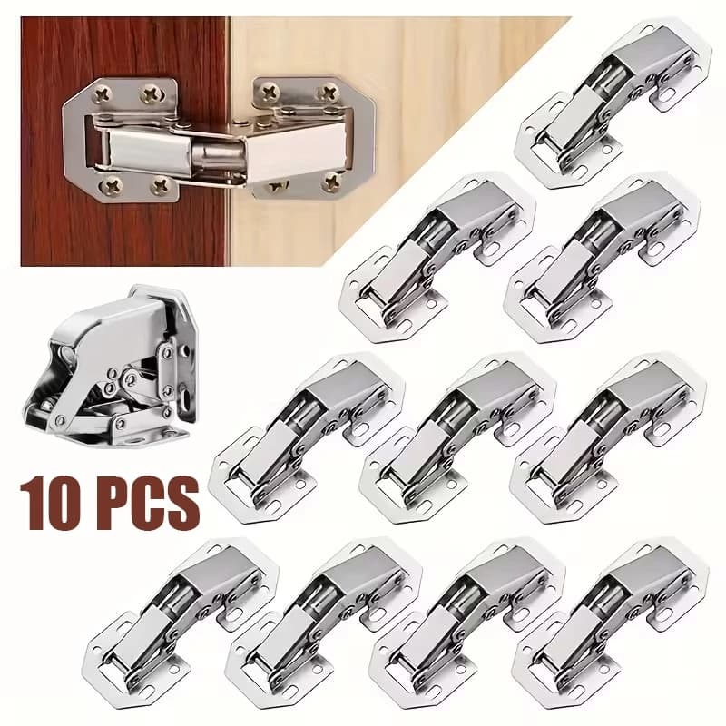 4/10pcs Cabinet Door Hinges 90 Degree No Drilling Home Furniture Hardware Dobradiça De Armário