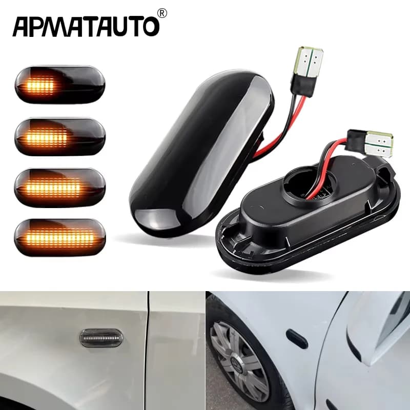 2pc Dinâmico LED Luz de Sinalização de Giro de marcador lateral para VW Bora Gol 3/4 Lupo Passat 3B Polo Sharan Vento T5
