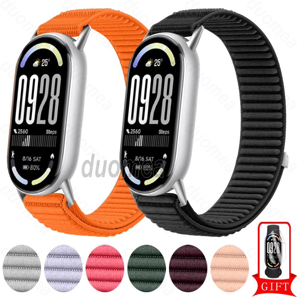 Pulseira De Nylon Acessórios Esportivos Para Xiaomi Smart Band 10 9 8/Mi Edição Cerâmica