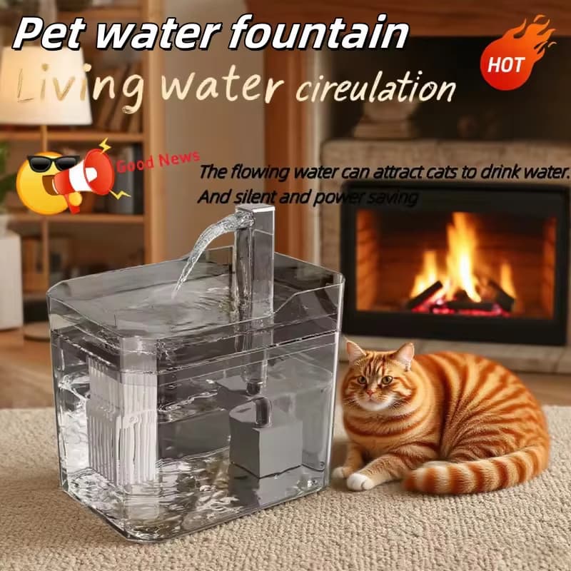 Fonte Para Gatos Automática Bebedouro Purificador de Água Bivolt Com Filtro