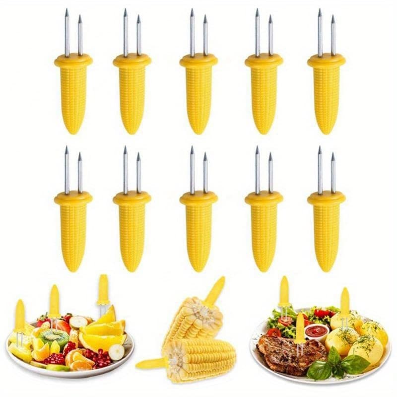 [garfo de milho em forma de milho] 4/8/16 varas garfo de frutas de aço inoxidável doméstico comer sinal de milho pequeno