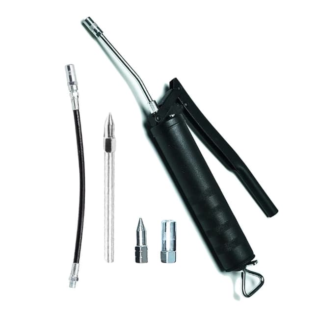 Bomba De Graxa Engraxadeira Manual Extensão Rígida E Flexível 500g Com Bico Acoplador E Pontiagudo