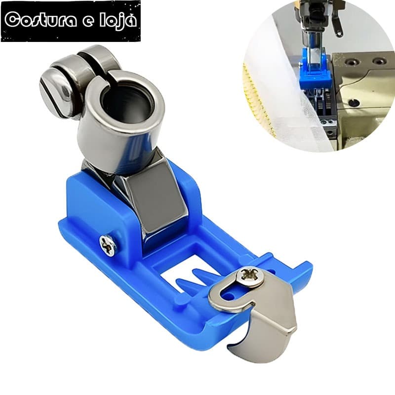 01 Calcador Galoneira Colarete 3ag 1/4 6,4MM Guia Movel Plástico adequado para Singer Yamata máquina de costura