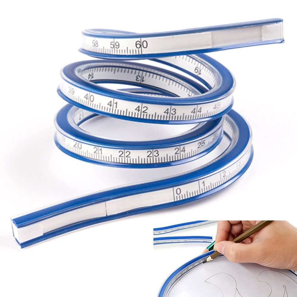 30/40/50/60/75/Régua De Curva Flexível Ferramenta De Medição De Plástico Para Carpintaria Regra Dobrável Desenho De Enge