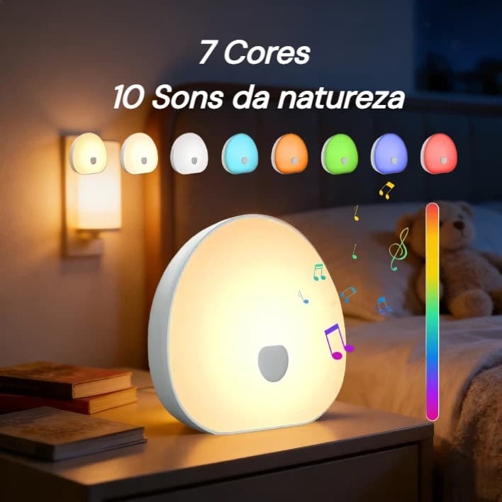 Instrumento de dormir com ruído branco, toque recarregável inteligente, luz noturna colorida, instrumento calmante notur