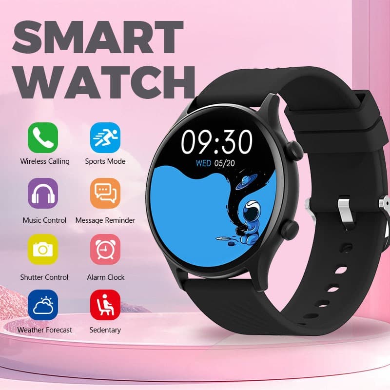 Relógio inteligente esportivo,ZW04-Smartwatch tela Amoled redonda,posicionamento GPS,chamada Bluetooth,IP68 à prova