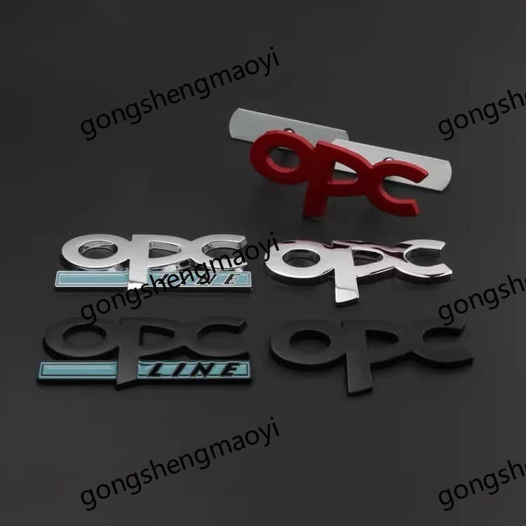 Várias Cores 3 D Metal OPC Linha Emblema Lateral Do Carro Fender Cauda Adesivo Grade Dianteira Para OPEL Estilo Acessóri