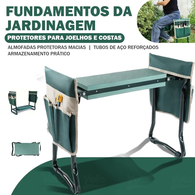 Cadeira Banco Portátil Exterior Jardim Dobrável Carga Reforçada