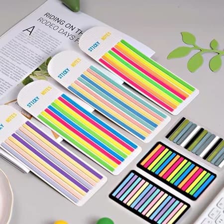 160/300 Folhas Notas Adesivas Marcadores Transparentes Marca Textos Sticky Livros Escola e Escritório
