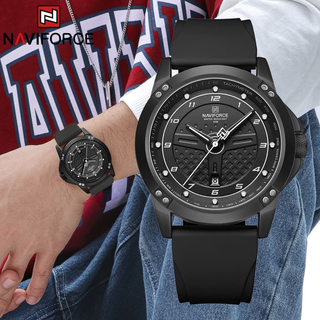 NAVIFORCE Top Marca Homens Relógio De Pulso Moda Calendário De Luxo À Prova D'água Silicone Esporte Militar Exército Qua