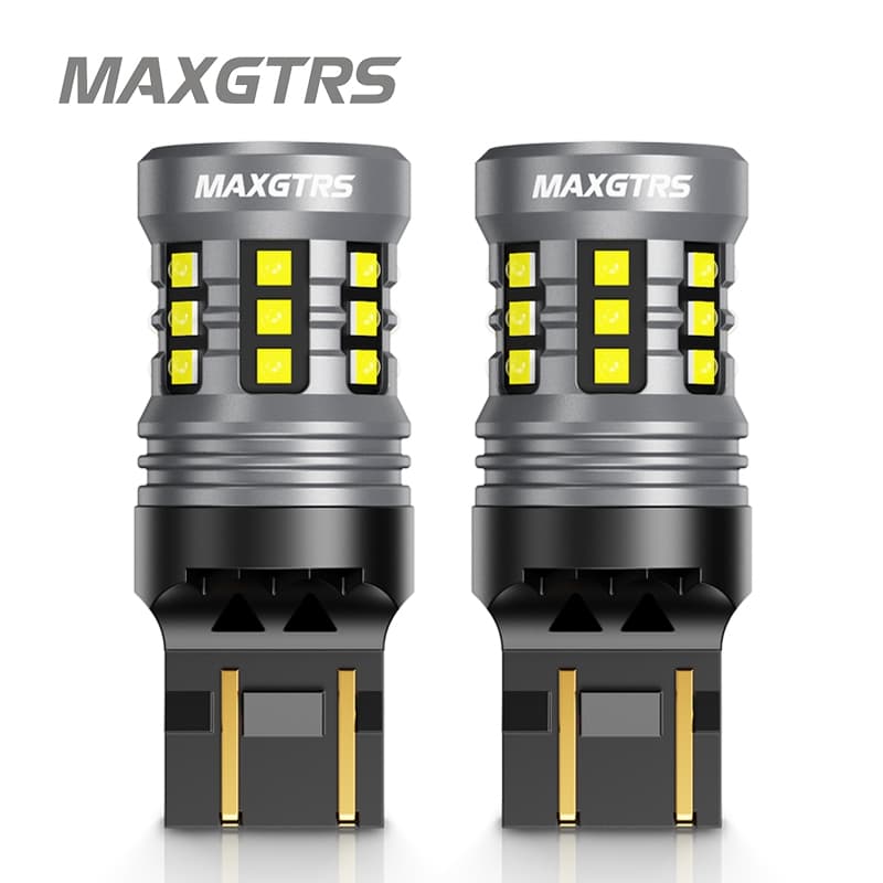 MAXGTRS 2x T20 7443 W21/5W LED Canbus1157 P21 BAY15D DRL Luz De Estacionamento Do Carro Lâmpada Circulação Diurna