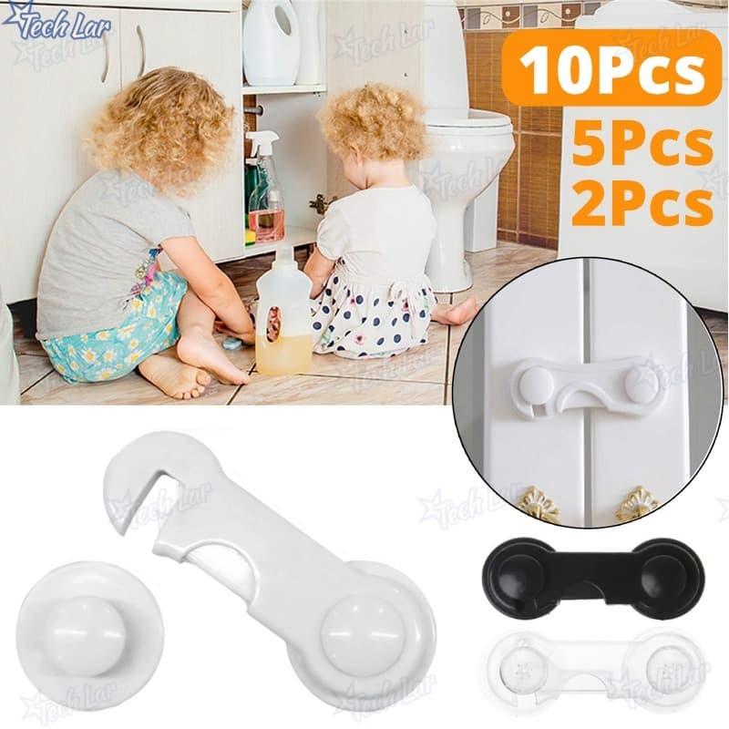 Kit 10/5 Travas Para Gaveta Porta Armário Segurança Bebê - Opção de cores-TL
