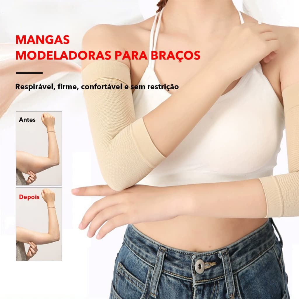 Manguito de Compressão Modelador para Braços Ajuda a Afinar os Braços, Leve, Elástico, Ideal para Yoga e Exercícios