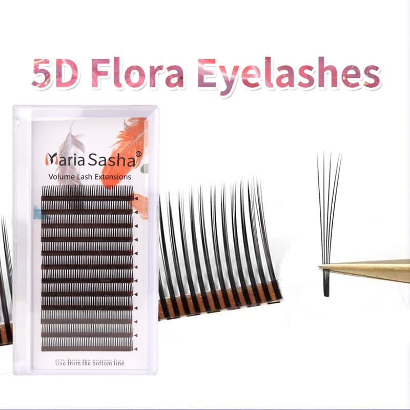 MARIA 5D Flora Lashes Fácil Ventilador Extensões De Cílios Atacado Volume Pré-Fabricado 12 Linhas W Estilo Natural