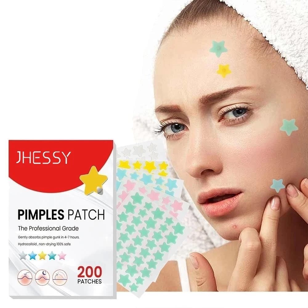 200 Pçs Adesivo De Acne Para Espinhas , Remendo De Espinha , Estrela Fade Hidrocolóide Mestre