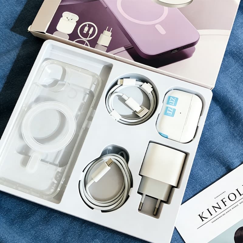 2026 Novo Kit Para iPhone 5 Em 1 MagSafe Cinco Peças/Capa De Telefone/Cabo De Dados/Fones De Ouvido/11/12 Pro/13/14/15/1