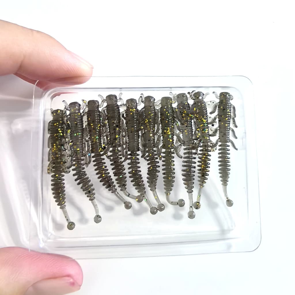 Dupladuoyu 10 Pcs TPE Mini Isca De Pesca De Minhoca Macia 0.35g/40mm AJING Rockfish Iscas Artificiais Baixo Silicone Equ