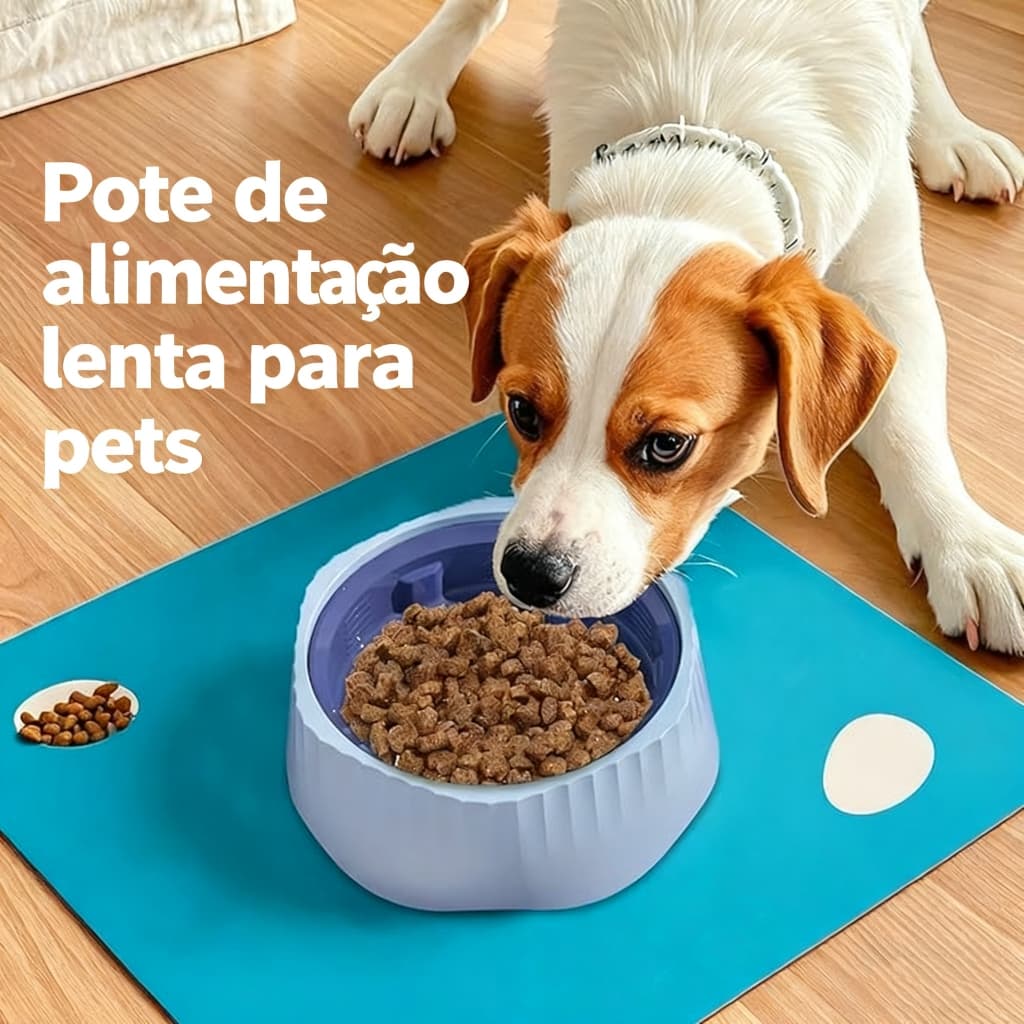 Comedouro Lento Interativo para Cães e Filhotes, Tigela Anti-Engasgo e Anti-Ansiedade, Alimentador Quebra-Cabeça