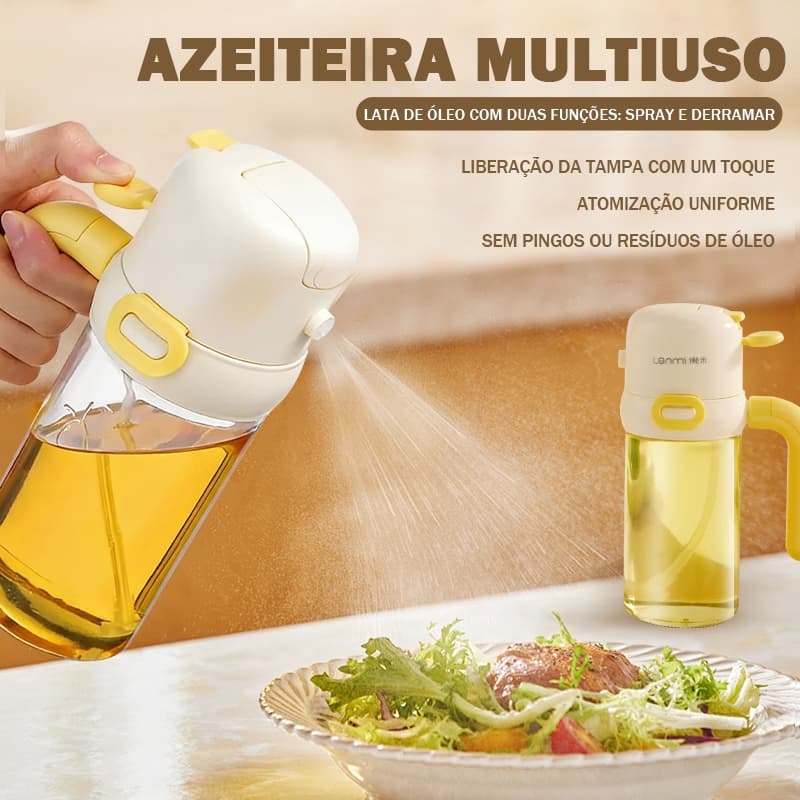 Spray Borrifador Dosador 2 em 1 Azeite Vinagre Oléo Vidro Modelo Galheteiro Cozinha