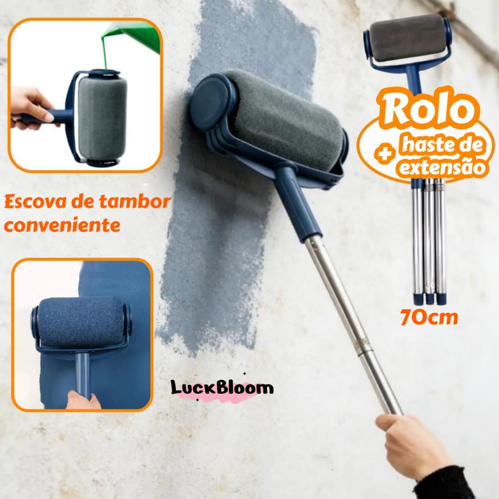 Kit de Pincel Rolo de Pintura Easy Glide de 6 Polegadas para Pintura de Paredes + 72 cm Cabo