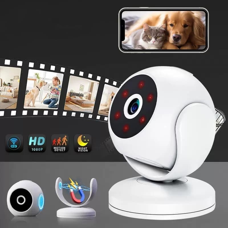 Câmera Inteligente WiFi 1080P Mini De Segurança Sem Fio Interna E Externa 135 ° Lente Grande Angular Bateria Embutida No