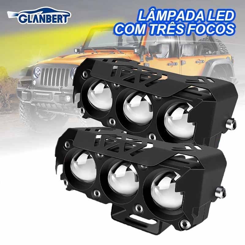 Universal da motocicleta LED Spotlight Dual Color Hi/Low Beam Fog Lâmpada para Honda para Yamaha