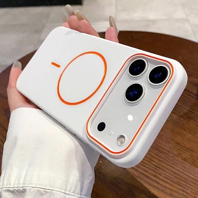 Capa de Celular Magnética de Silicone TPU Fosco Macio Compatível com iPhone 17 16 11 12 13 14 15 Pro Max