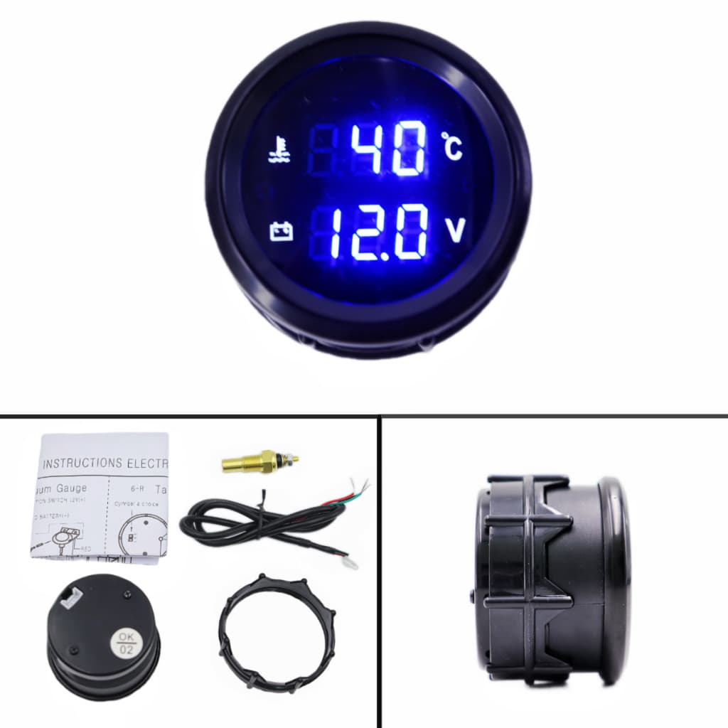 Medidor Universal De Temperatura Da Água , 12/24V , 52MM , 2 Em 1 , DIsplay Digital , Carro , Caminhão , Automático