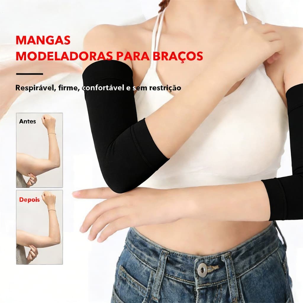 1Par Manguito de Compressão Modelador para Braços Ajuda a Afinar os Braços, Leve, Elástico, Ideal para Yoga e Exercícios