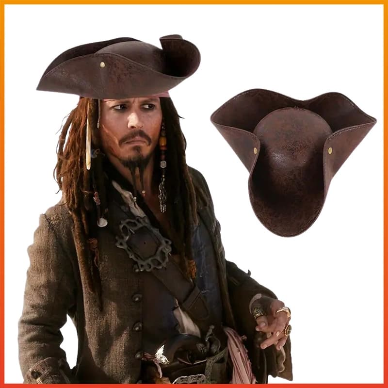 Chapéu Pirata De Couro Falso Jack Capitão Cosplay Masculino Feminino Acessórios De Fantasia Halloween Masquerade Festa D