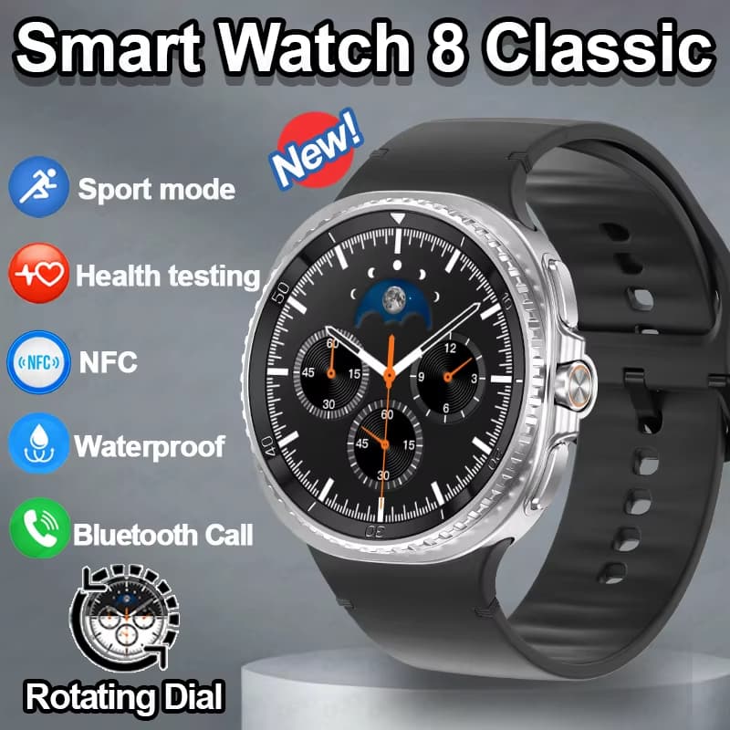 Para Galaxy Watch 8 Clássico SmartWatch Relógio Inteligente Masculino HD Tela AMOLED Movimento Trajetória Freqüência Car