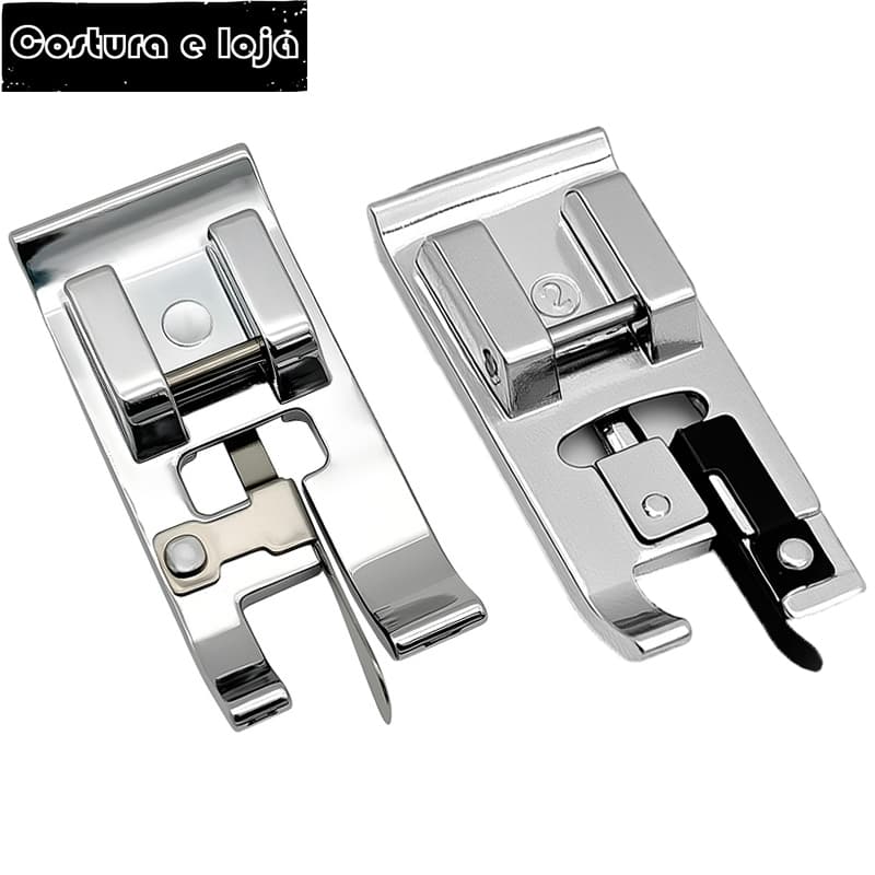 Calcador ponto de overlock para máquina doméstica chulear caseadinho overloque- Preto/Branco