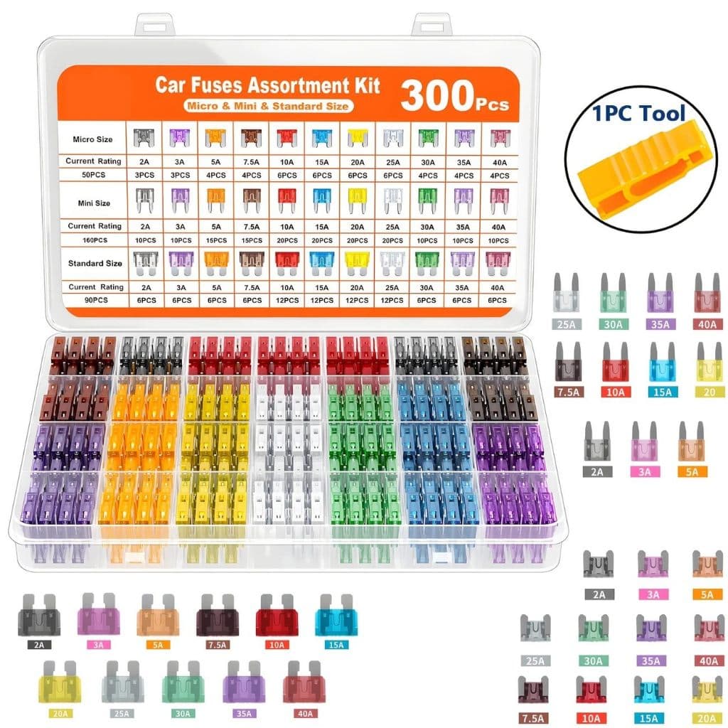 300 Pcs Conjunto Sortido Perfil De Tamanho Médio Lâmina Fusível Carro Auto Caminhão 2-40A Com Caixa Clipe Vida