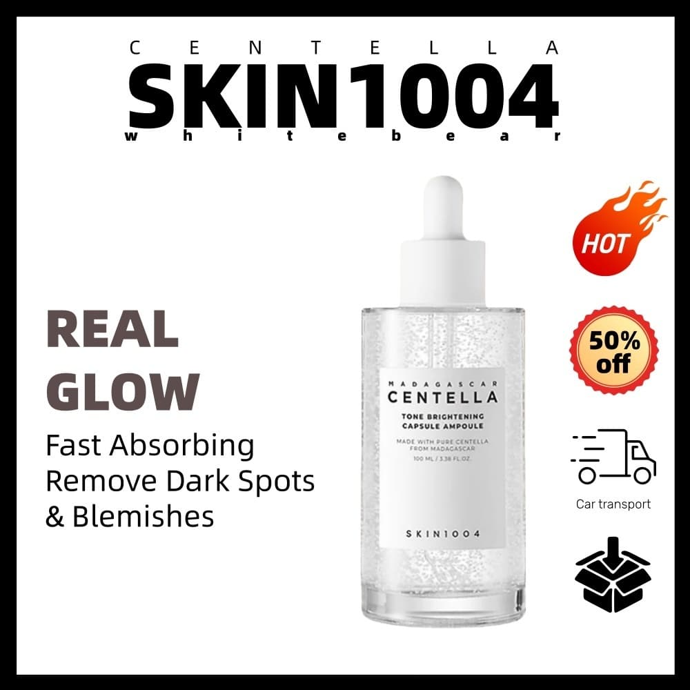5.5 [SKIN1004] Madagascar Centella Tone Brightening Capsule Ampola 100ml/Iluminador E Uniforme Tom De Pele/Calmante