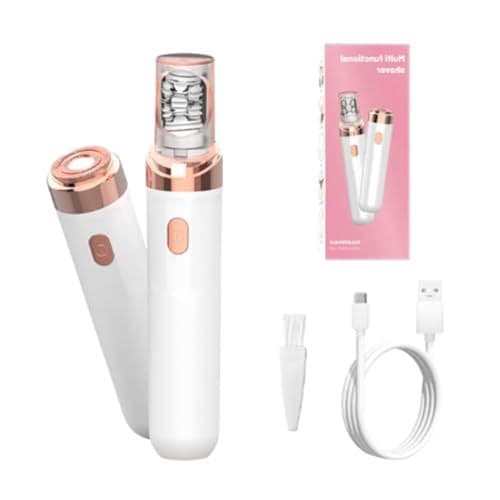 Depilador 3.0 Facial Feminino , Removedor De Pêlos Faciais Indolor 2 Em 1 E Barbeador Corporal , Recarregável À Prova D'