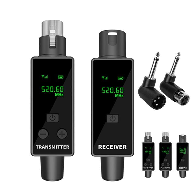 Receptor Transmissor De Sistema De Microfone Sem Fio 2.4G Para Dinâmico Apenas Bateria De 6-8H Faixa De 30M Cabo