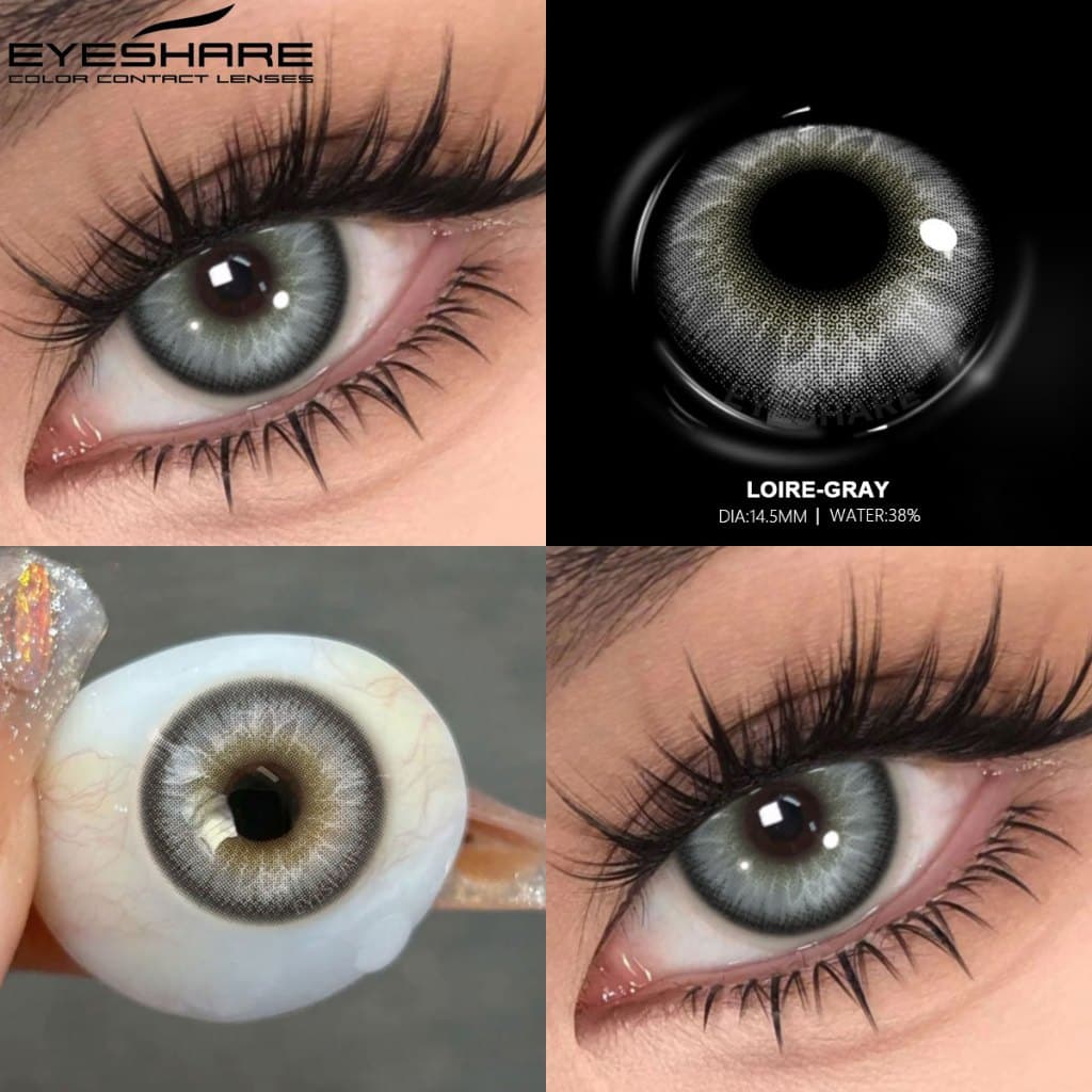 Eyeshare Envio Do Brasil 2 Unidades De Lentes De Contato Cinza LOIRE Series Eye Cosmetic Lens Maquiagem Marrom Azul Cont